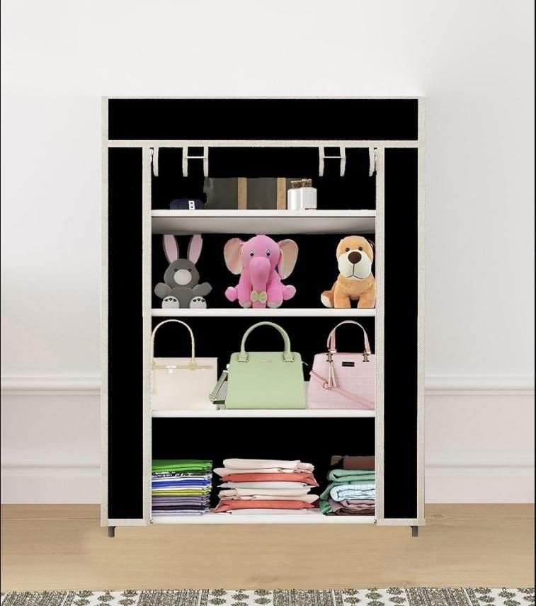 4 Rack Collapsible Wardrobe Cabinet and Shoe Rack
