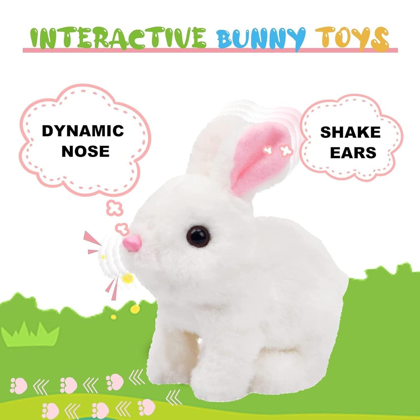 Hopping Bunny Toy Interactive Electronic Pet with Sounds and Movements