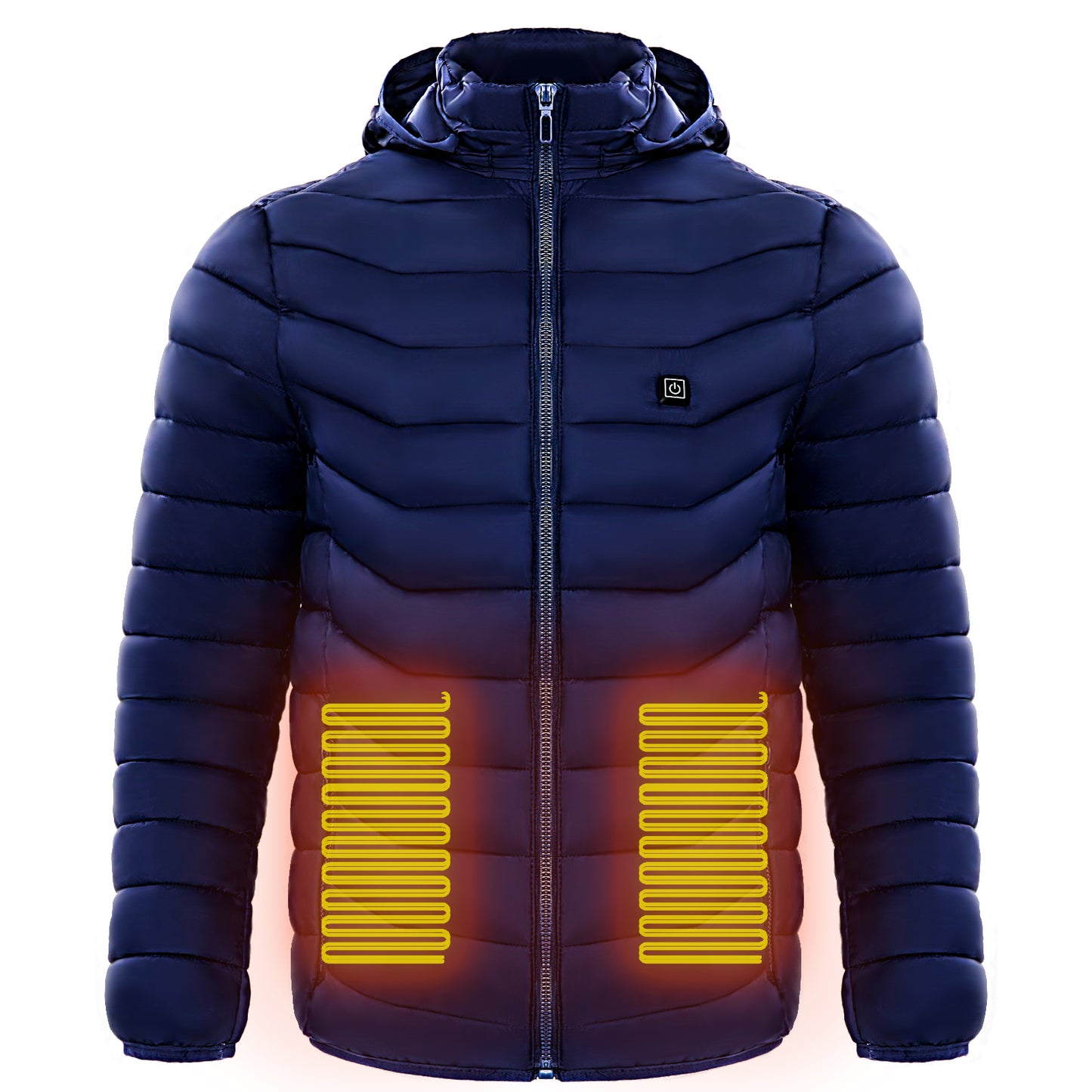 Men Heated Puffer Jacket Electric Heating Coat Insulated Hood Windbreaker 9Heat Zones